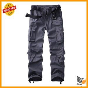 Women's Cargo Pants Tactical Work Trousers 9 Pockets Straight Leg Baggy Fit